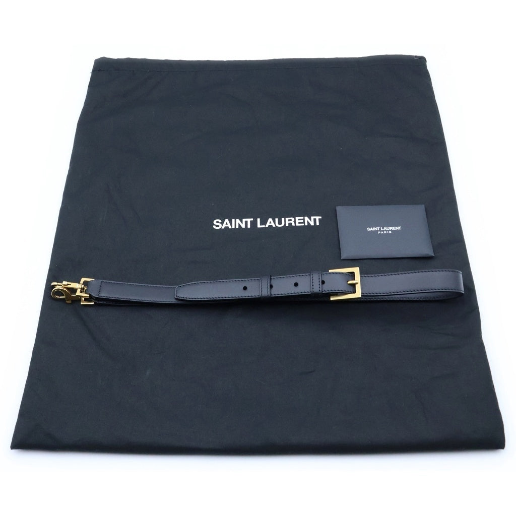 SAINT LAURENT PARIS(サンローランパリ) LE37 スモール 2WAYバッグ ハンドバッグ ショルダーバッグ ブラック レザー 742828 ゴールド金具 レディース