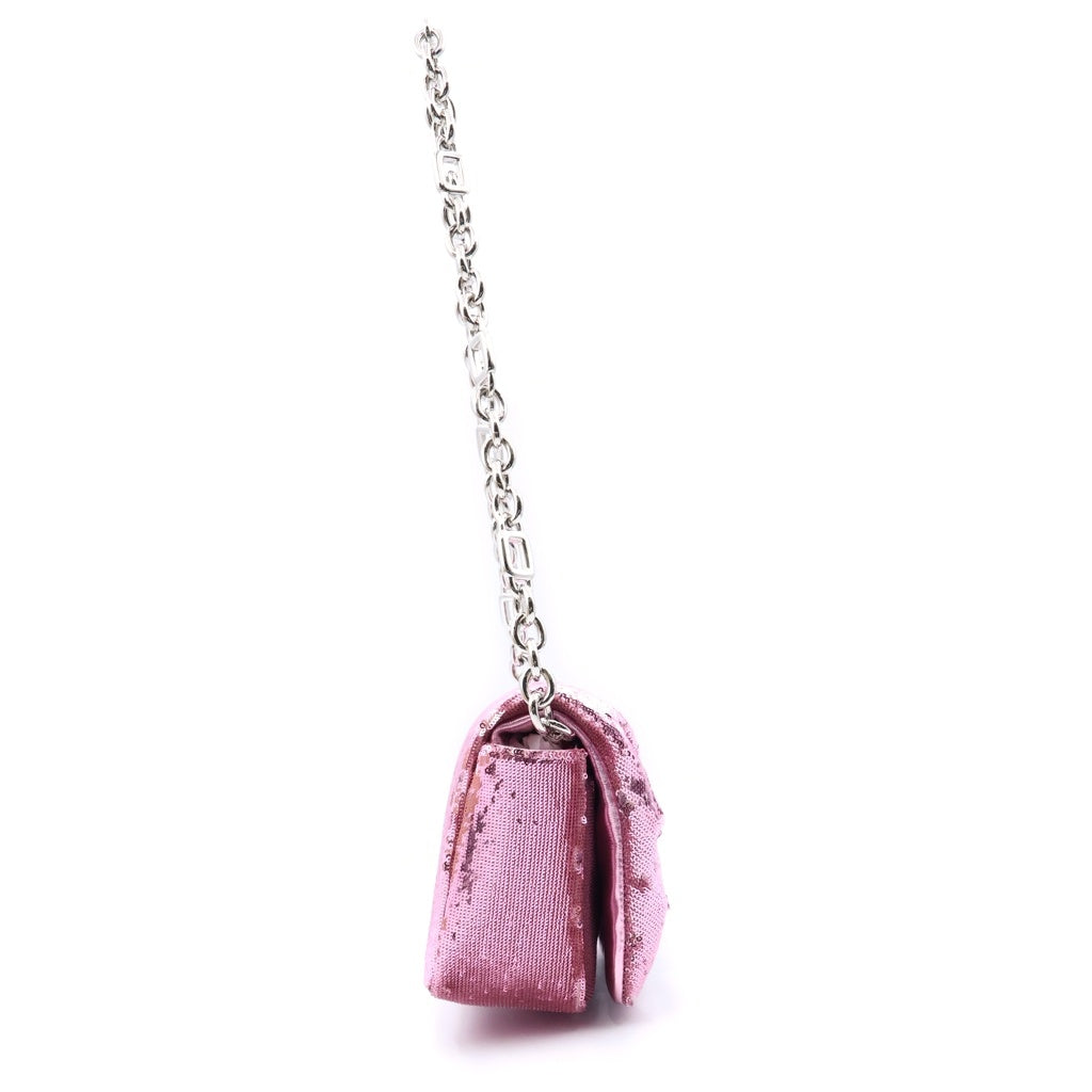 Roger Vivier(ロジェヴィヴィエ) スパンコール ミニターンロック チェーンショルダーバッグ ピンク レディース