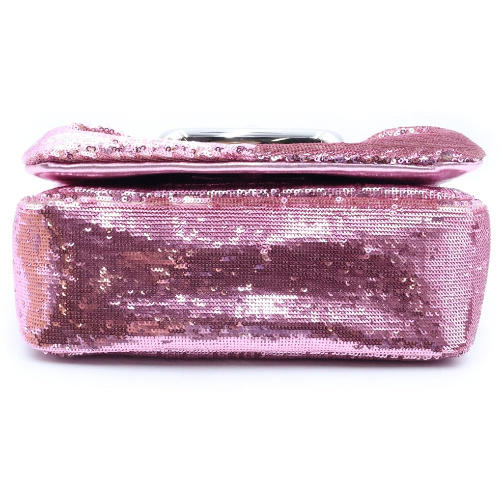 Roger Vivier(ロジェヴィヴィエ) スパンコール ミニターンロック チェーンショルダーバッグ ピンク レディース
