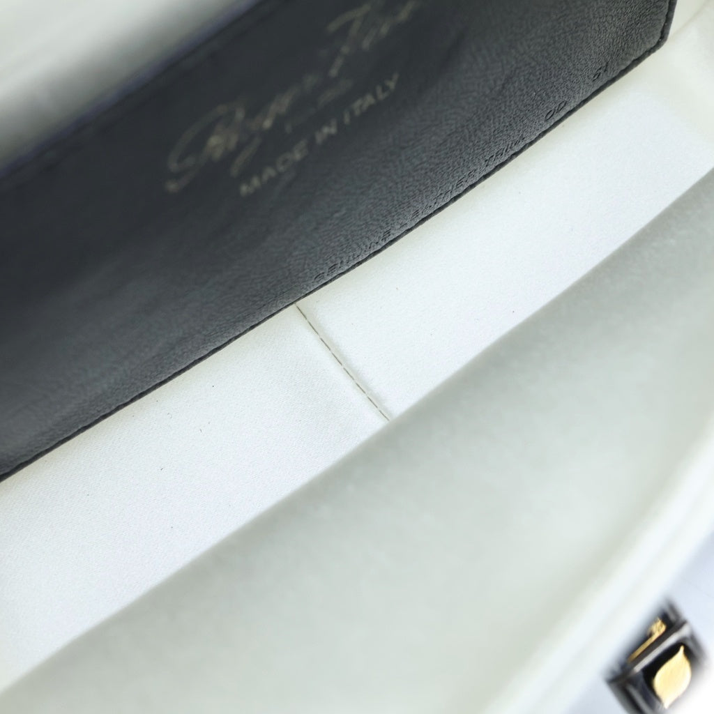 Roger Vivier(ロジェヴィヴィエ) クリスタル ミニターンロック ヴィヴ チョック チェーンショルダーバッグ ブラック/ホワイト レディース