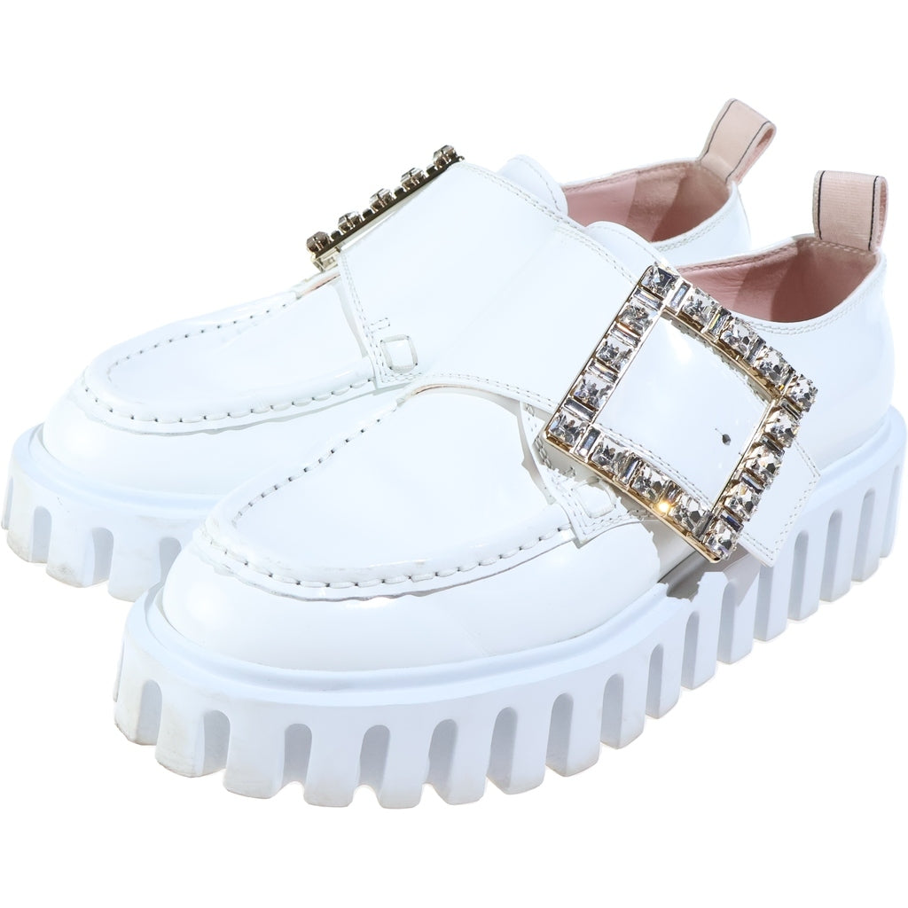 Roger Vivier(ロジェヴィヴィエ) ヴィヴ ゴーシック ビジュー パテントレザー ローファー レディース ホワイト