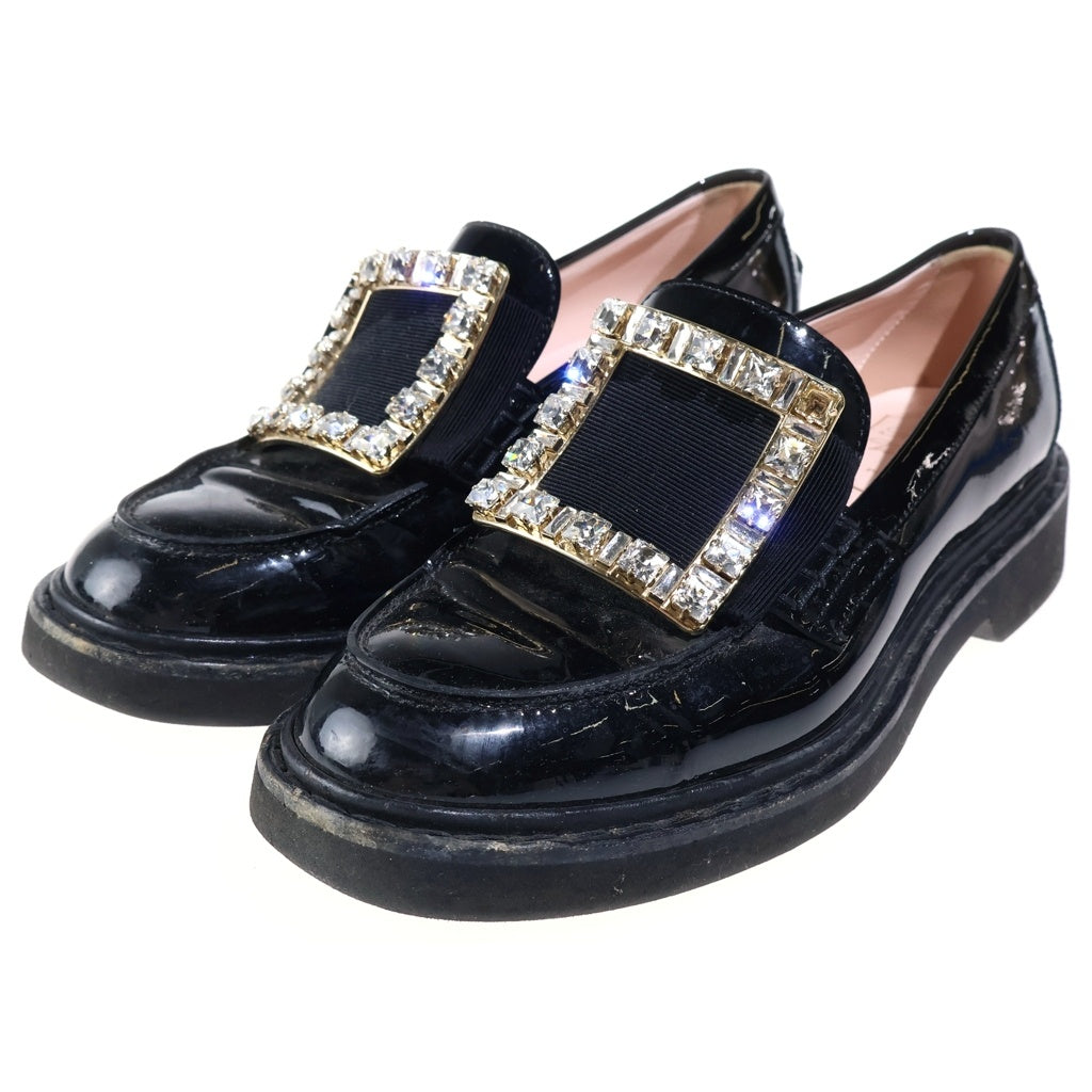 Roger Vivier(ロジェヴィヴィエ) ヴィヴ レンジャーズ ストラス パテントレザー ローファー レディース ブラック