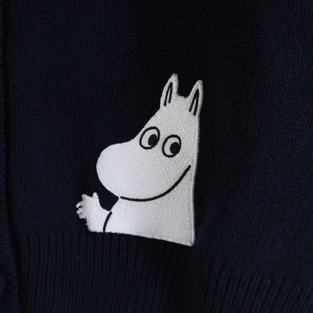 PATOU(パトゥー) ×Moomin ムーミン スノークのおじょうさん ウール混 ニット カーディガン ネイビー レディース 25M0-KN311-8064