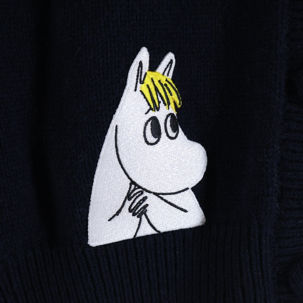 PATOU(パトゥー) ×Moomin ムーミン スノークのおじょうさん ウール混 ニット カーディガン ネイビー レディース 25M0-KN311-8064
