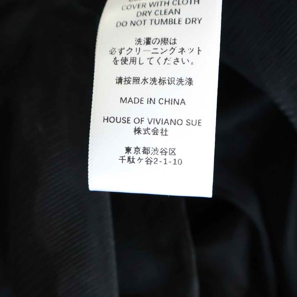 VIVIANO(ヴィヴィアーノ) 23SS フリル シースルー シャツワンピース ドレス ブラック VS-SS23-C02 レディース