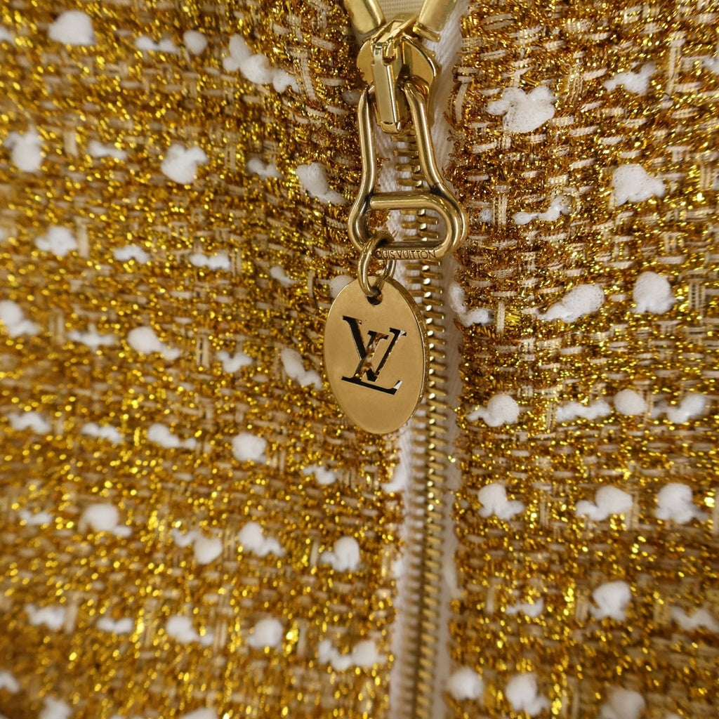 LOUIS VUITTON(ルイヴィトン) 22AW ラメツイード ミニスカート レディース ゴールド RW222B RH3 FNJU86