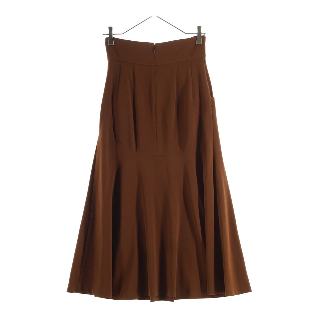 Mame Kurogouchi(マメ クロゴウチ) High Waist Tucked Skirt ハイウエスト タック フレアスカート レディース ブラウン MM20PF-SK708
