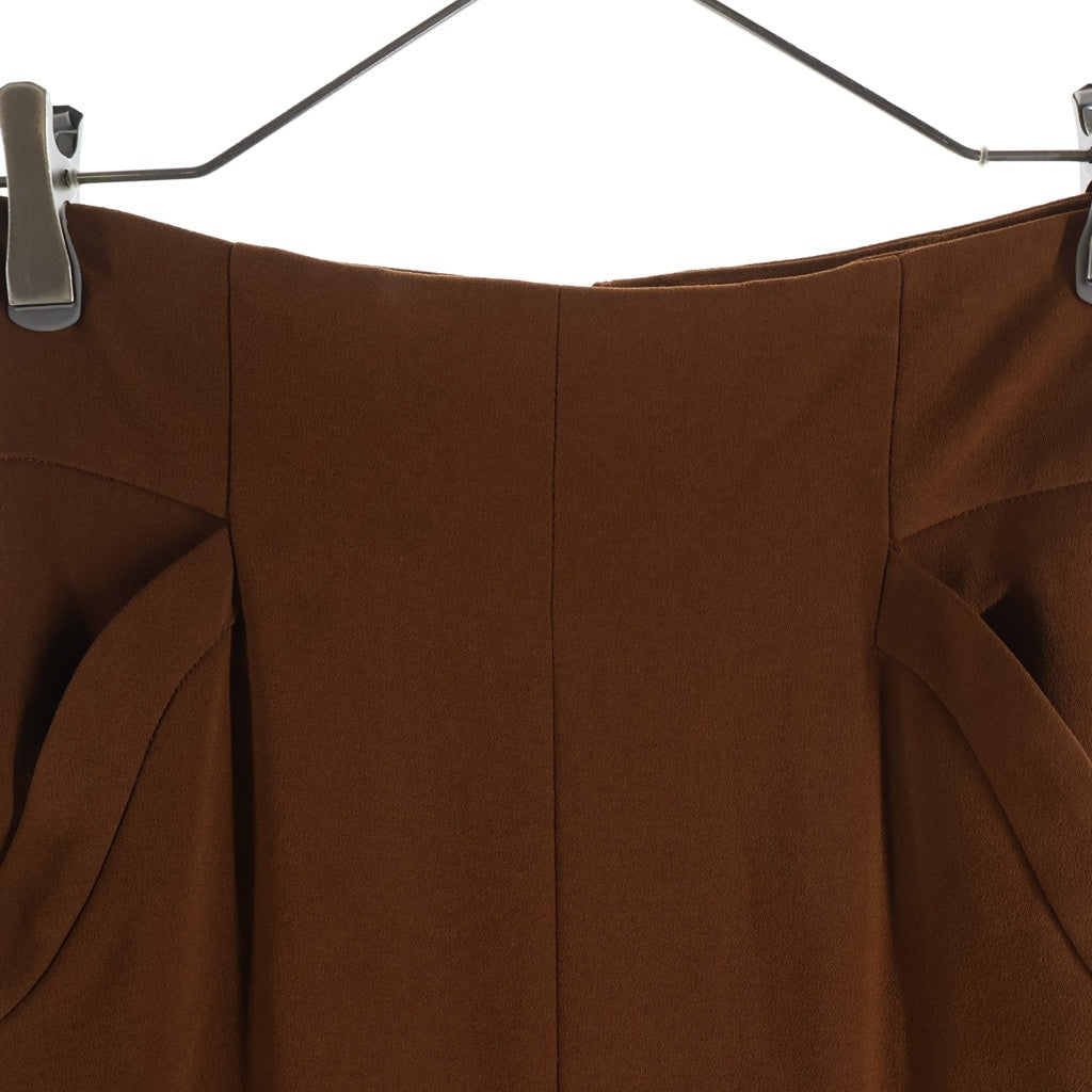 Mame Kurogouchi(マメ クロゴウチ) High Waist Tucked Skirt ハイウエスト タック フレアスカート レディース ブラウン MM20PF-SK708