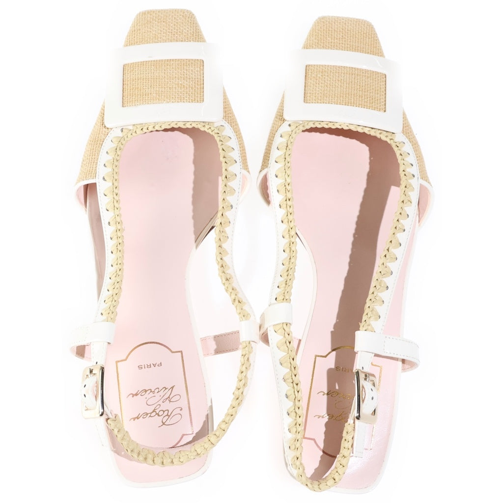 Roger Vivier(ロジェヴィヴィエ) BV BRAIDED SLING スリングバッグ ヒール パンプス ベージュ レディース