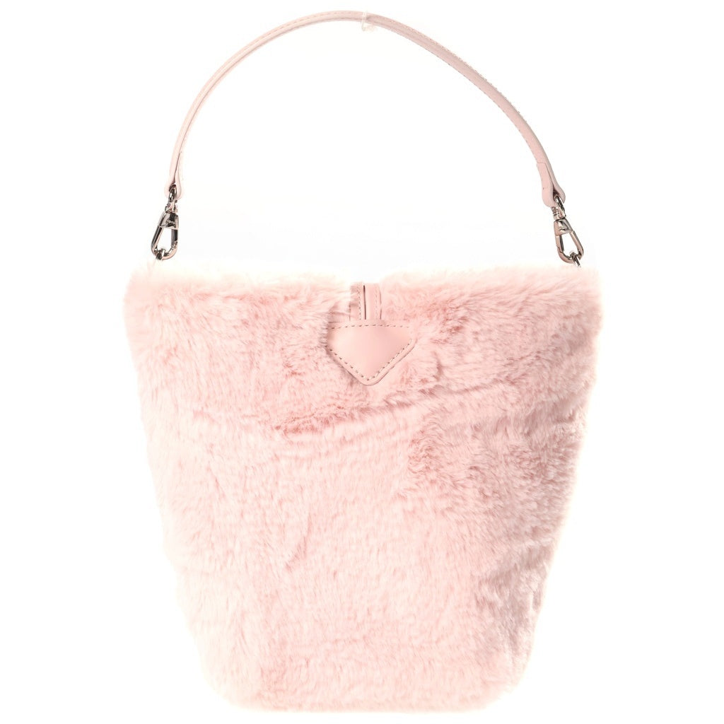 LONGCHAMP(ロンシャン) Le Roseau Faux Fur Bucket Bag XS ル ロゾ フェイクファー バケットバッグ ハンドバッグ ピンク レディース 10279HFUP90