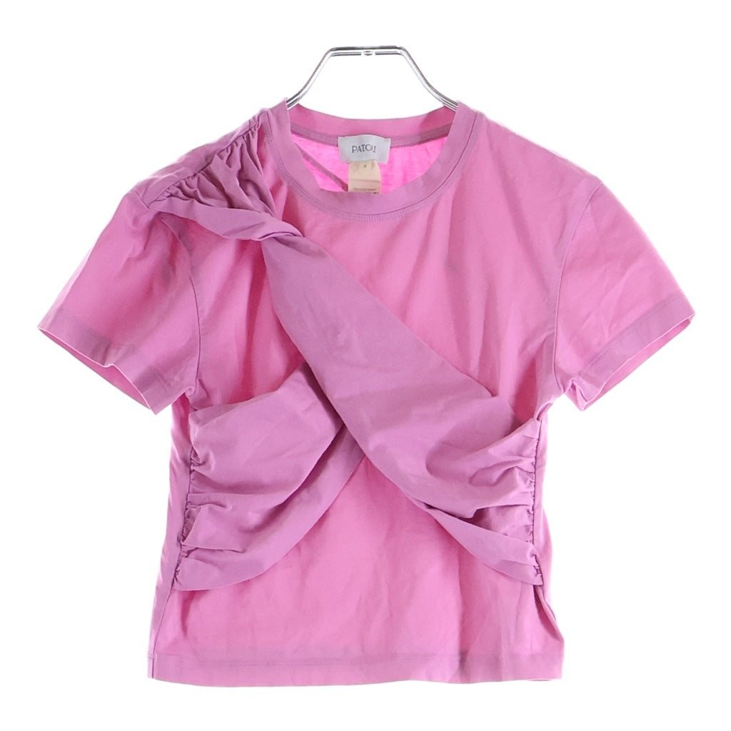 PATOU(パトゥー) クロスドレープデザイン 半袖Tシャツ レディース ピンク