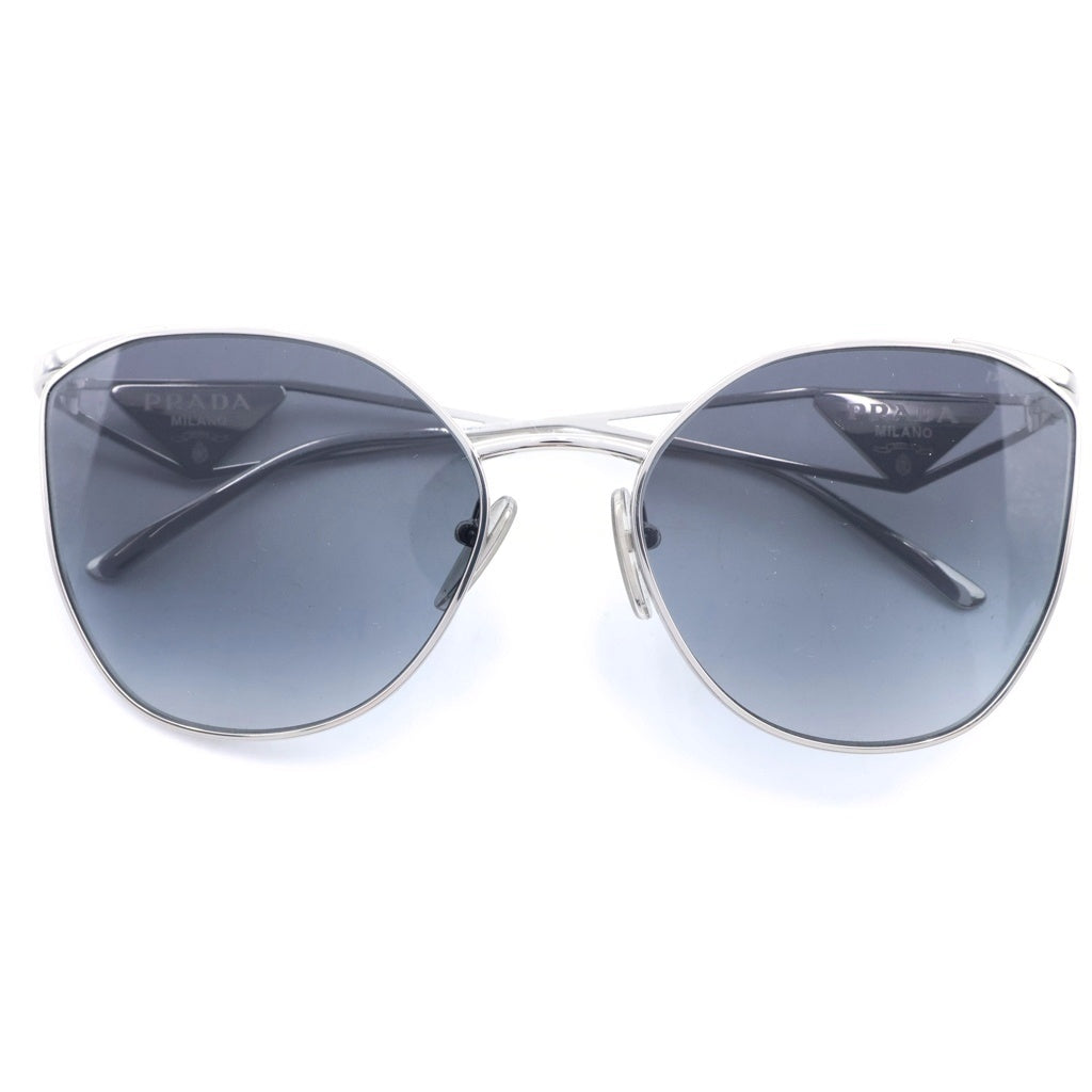 PRADA(プラダ) トライアングルロゴ キャットアイ メタルフレーム サングラス アイウェア メガネ 眼鏡 シルバー SPR 50Z