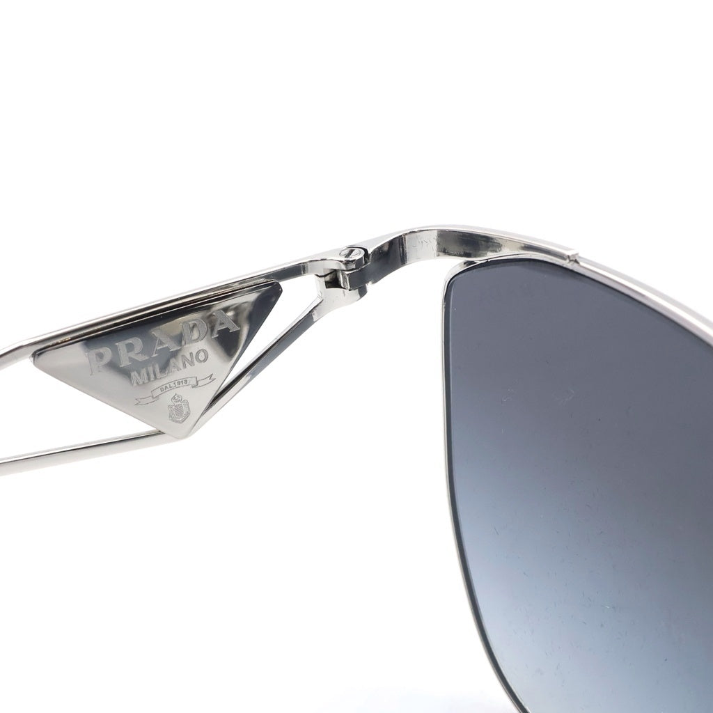 PRADA(プラダ) トライアングルロゴ キャットアイ メタルフレーム サングラス アイウェア メガネ 眼鏡 シルバー SPR 50Z