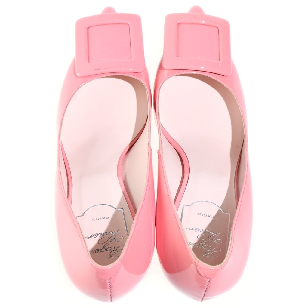 Roger Vivier(ロジェヴィヴィエ) プレート パテント ヒールパンプス ピンク レディース