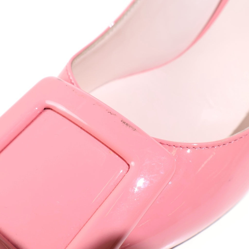 Roger Vivier(ロジェヴィヴィエ) プレート パテント ヒールパンプス ピンク レディース