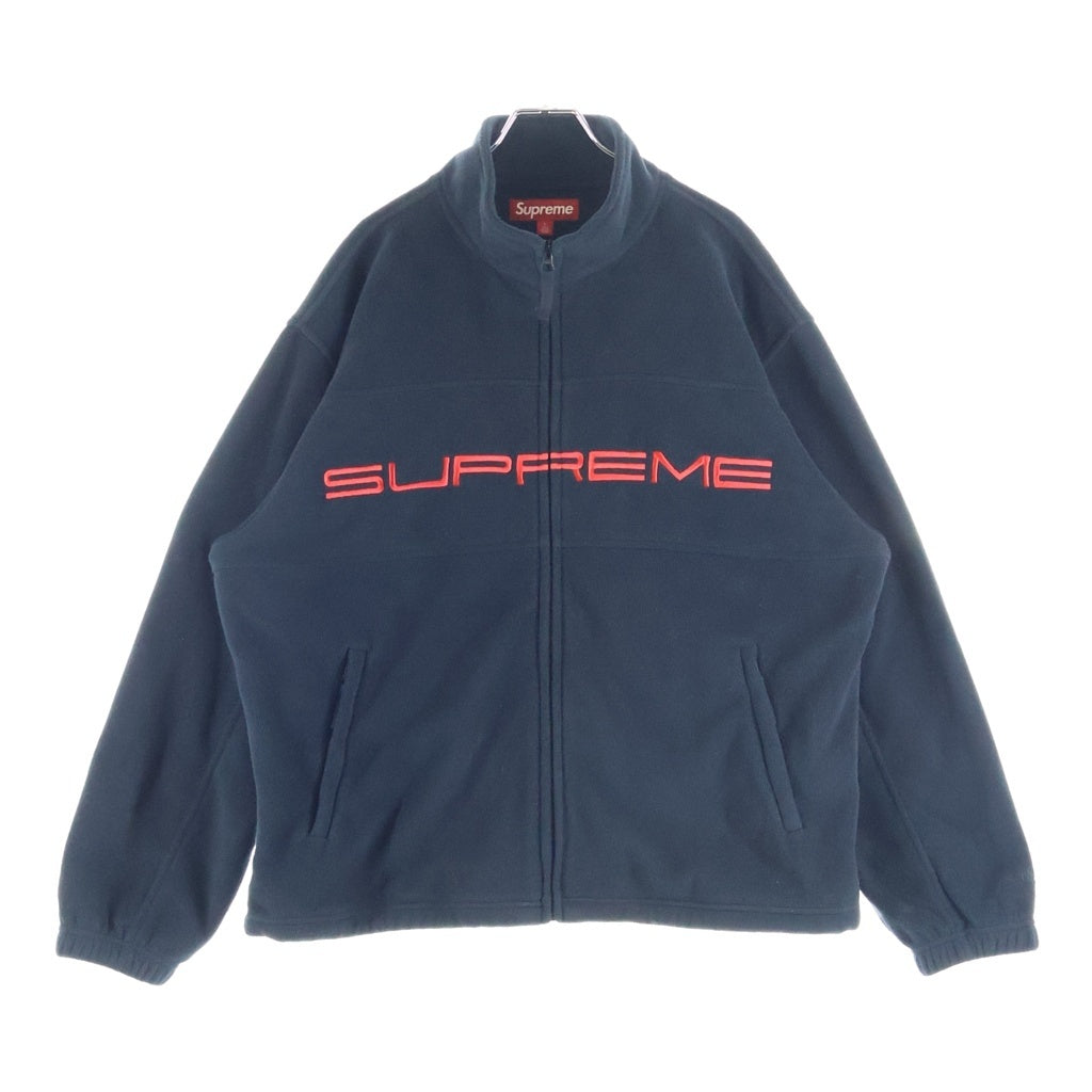 SUPREME(シュプリーム) 23AW Polartec Zip Jacket ポーラテック ジップ ジャケット ハイネック フロント刺繍 プルオーバーパーカー フリース ブラック