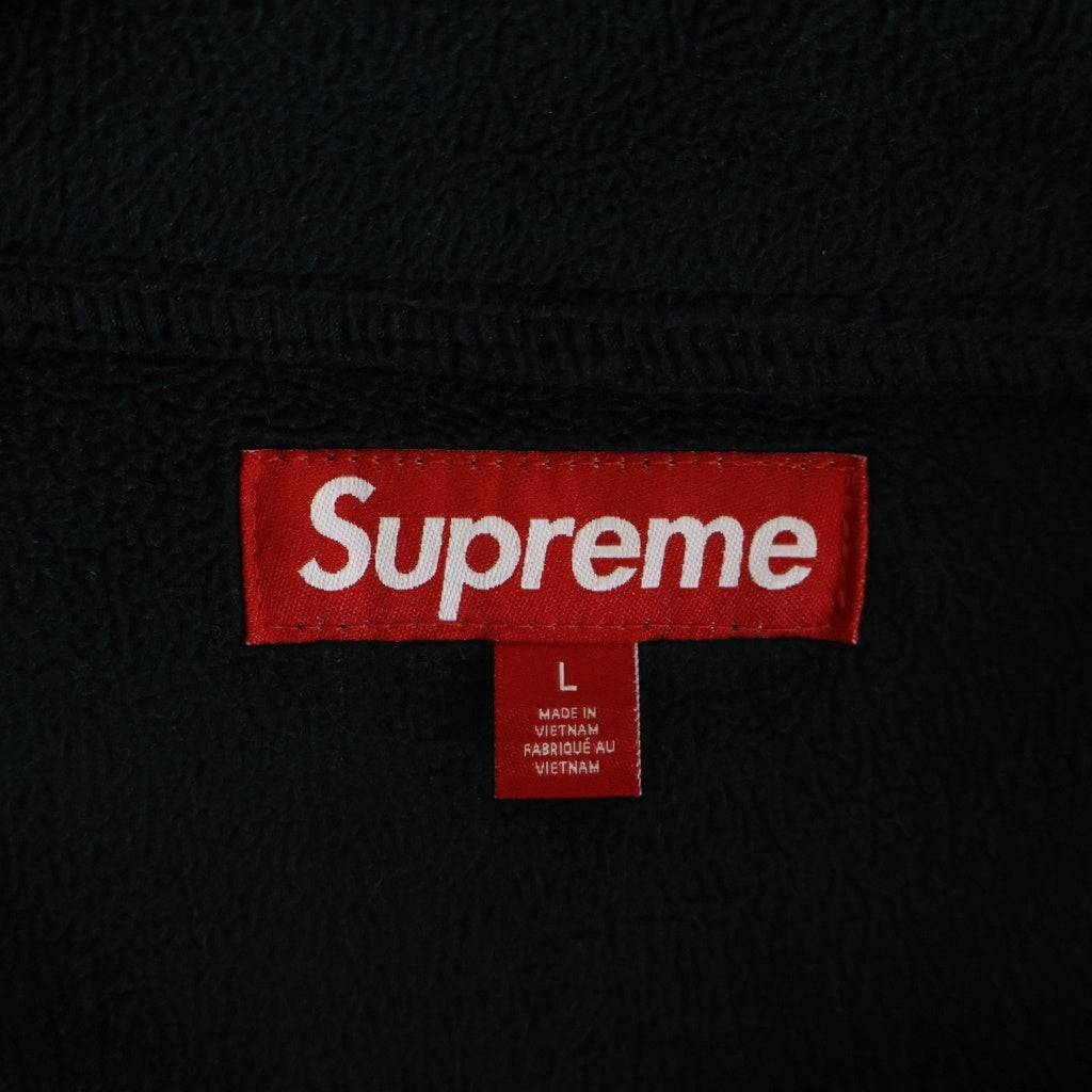 SUPREME(シュプリーム) 23AW Polartec Zip Jacket ポーラテック ジップ ジャケット ハイネック フロント刺繍 プルオーバーパーカー フリース ブラック