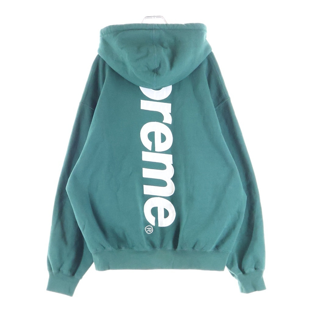 SUPREME(シュプリーム) 24AW Satin Applique Hooded Sweatshirt サテン アップリケ フーディー スウェットシャツ バックロゴ刺繍 プルオーバーパーカー グリーン