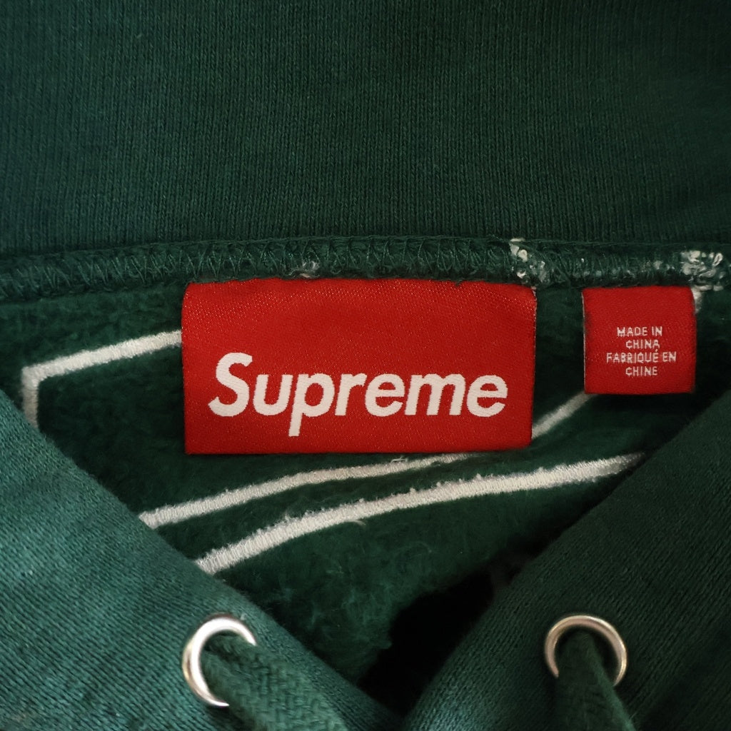 SUPREME(シュプリーム) 24AW Satin Applique Hooded Sweatshirt サテン アップリケ フーディー スウェットシャツ バックロゴ刺繍 プルオーバーパーカー グリーン