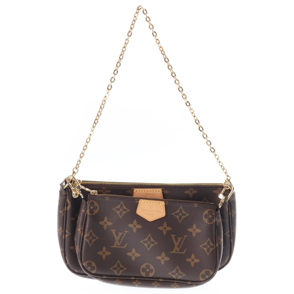 LOUIS VUITTON(ルイヴィトン) モノグラム ミュルティ・ポシェット・アクセソワール ショルダーバッグ ブラック レザー×PVC M44840 ゴールド金具 レディース