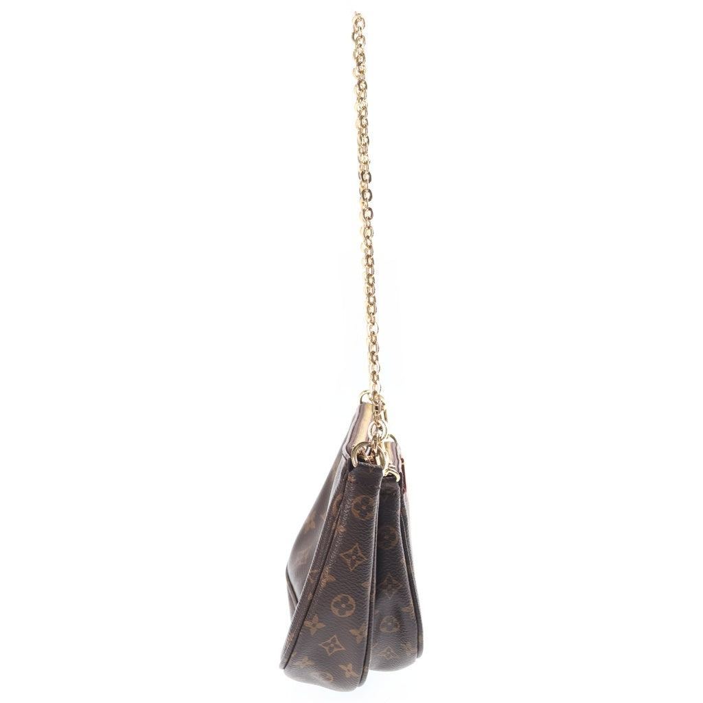 LOUIS VUITTON(ルイヴィトン) モノグラム ミュルティ・ポシェット・アクセソワール ショルダーバッグ ブラック レザー×PVC M44840 ゴールド金具 レディース