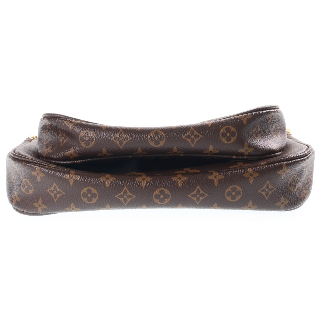 LOUIS VUITTON(ルイヴィトン) モノグラム ミュルティ・ポシェット・アクセソワール ショルダーバッグ ブラック レザー×PVC M44840 ゴールド金具 レディース