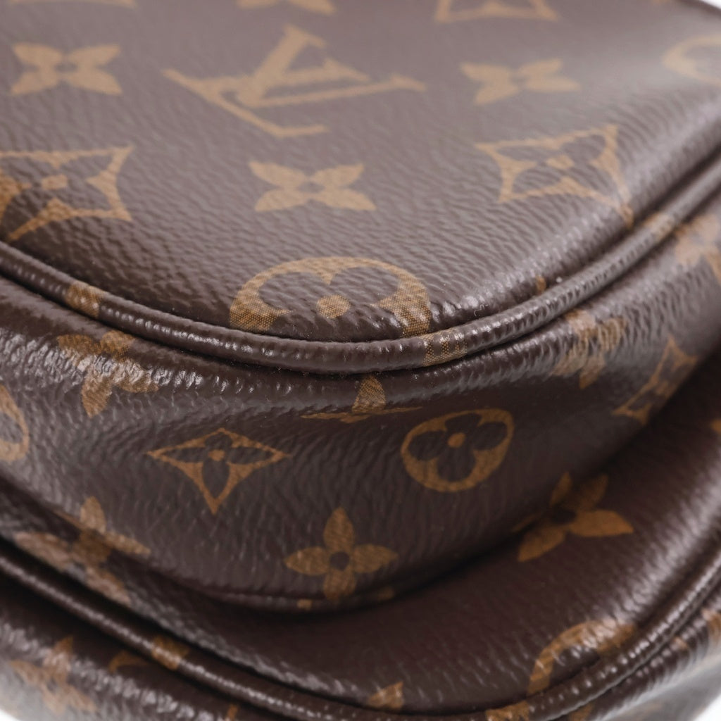 LOUIS VUITTON(ルイヴィトン) モノグラム ミュルティ・ポシェット・アクセソワール ショルダーバッグ ブラック レザー×PVC M44840 ゴールド金具 レディース