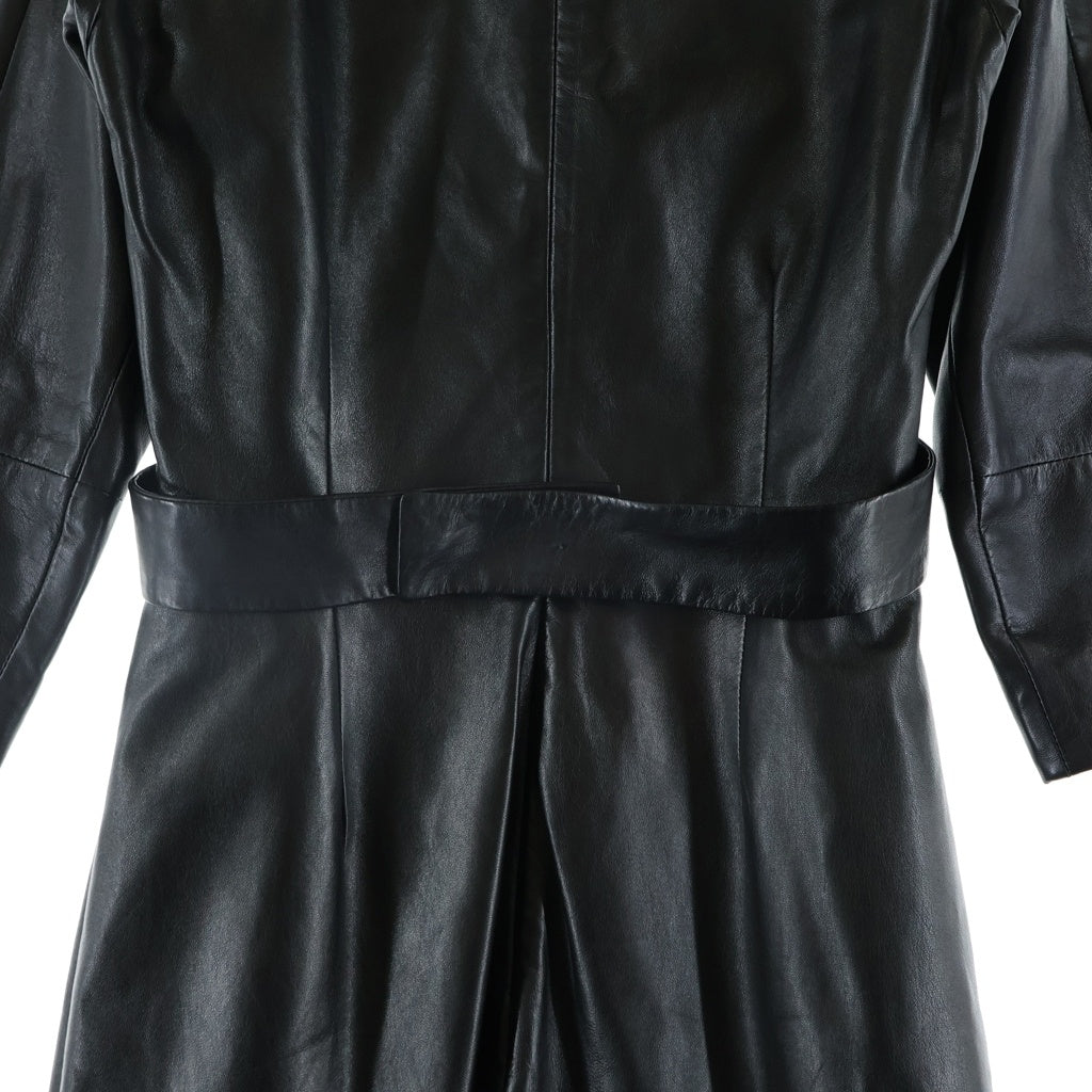 JIL SANDER(ジルサンダー) Leather Dress レザードレス 長袖ワンピース バックジップ ブラック 269984 654070 562501 レディース