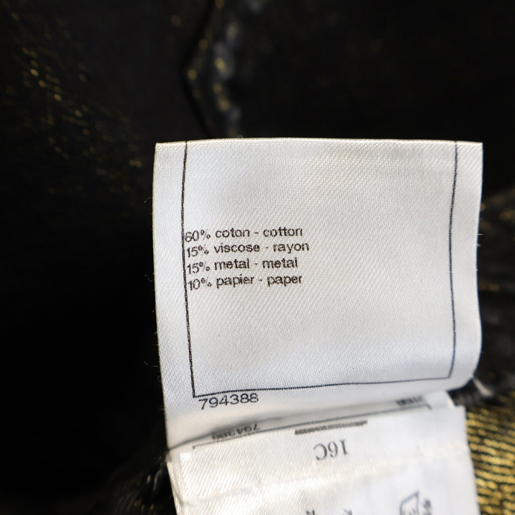 CHANEL(シャネル) CC Black Denim Pants ココマーク刺繍 ゴールドラメ入り デニムパンツ ブラック P39554V28706 レディース
