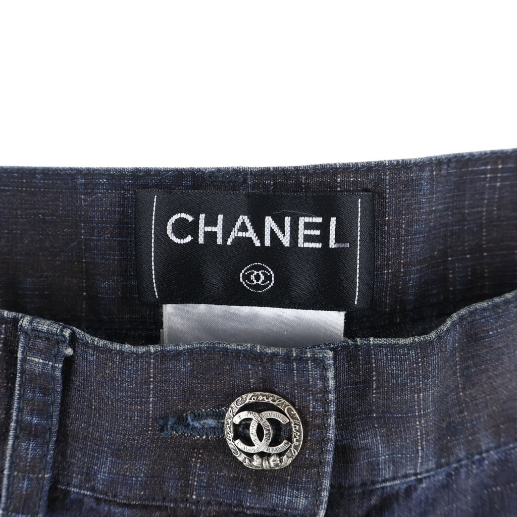 CHANEL(シャネル) 06SS VINTAGE かすれ加工 ロングパンツ スラックス チャコール P28180V18344 レディース