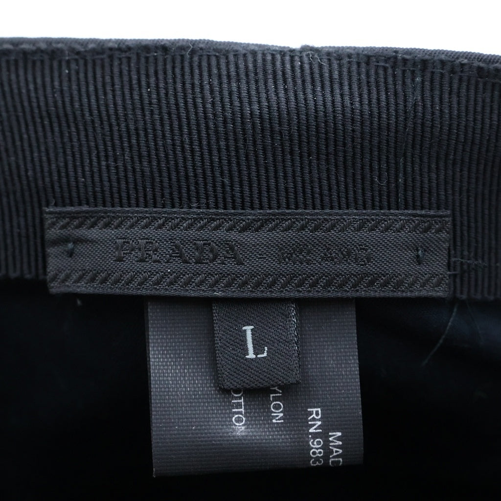 PRADA(プラダ) トライアングルロゴキャップ ブラック ナイロン 1HC274 レディース
