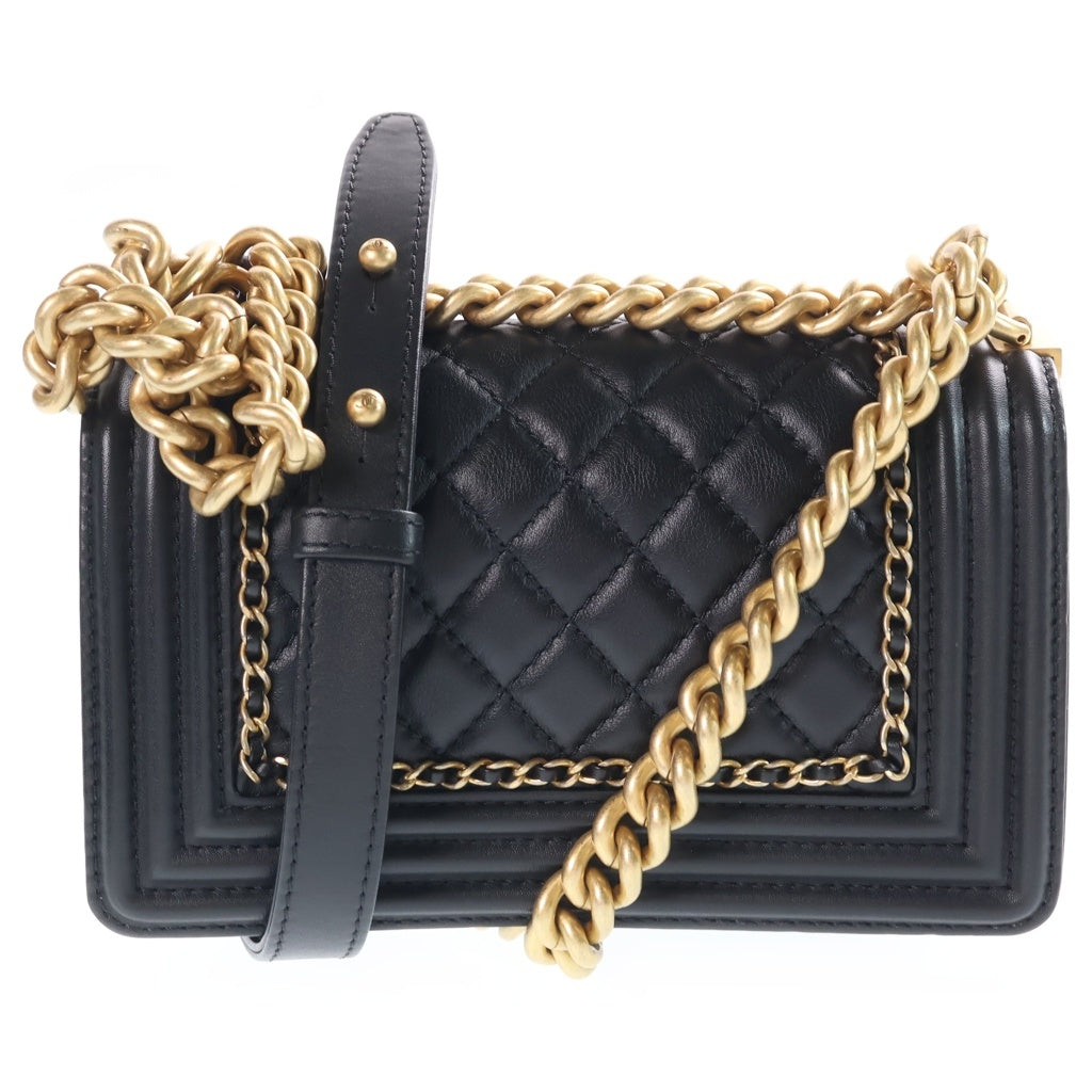 CHANEL(シャネル) ボーイシャネル20 チェーンショルダーバッグ ブラック ラムスキン 29番台 ゴールド金具 レディース