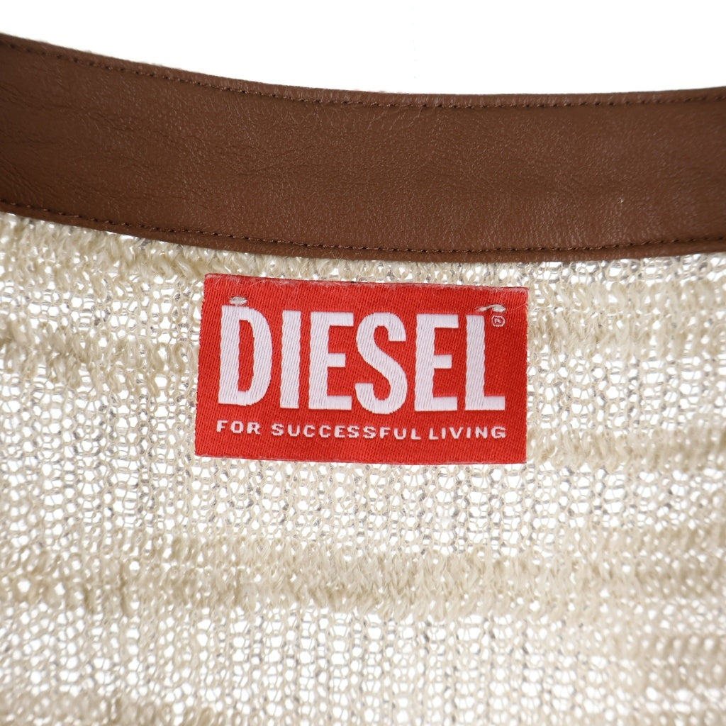 DIESEL(ディーゼル) 26SS K-DAIANERIS Vneck Knit Sweater Kダイネリス ダメージ加工Vネックニットセーター ベージュ A23159
