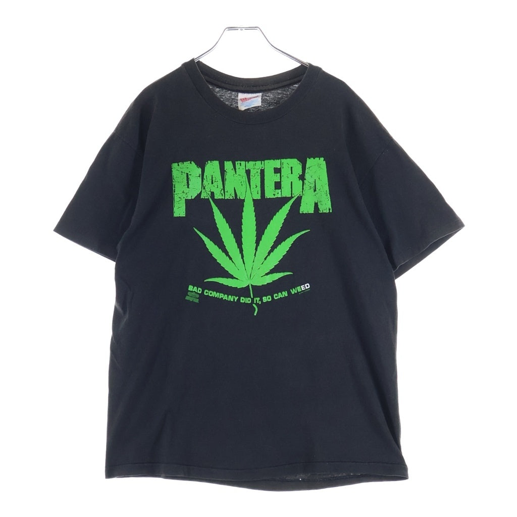 VINTAGE(ヴィンテージ) 90S VINTAGE PANTERA WEED ヴィンテージ パンテラ ウィード 両面プリントデザイン クルーネック 半袖Tシャツ カットソー ブラック