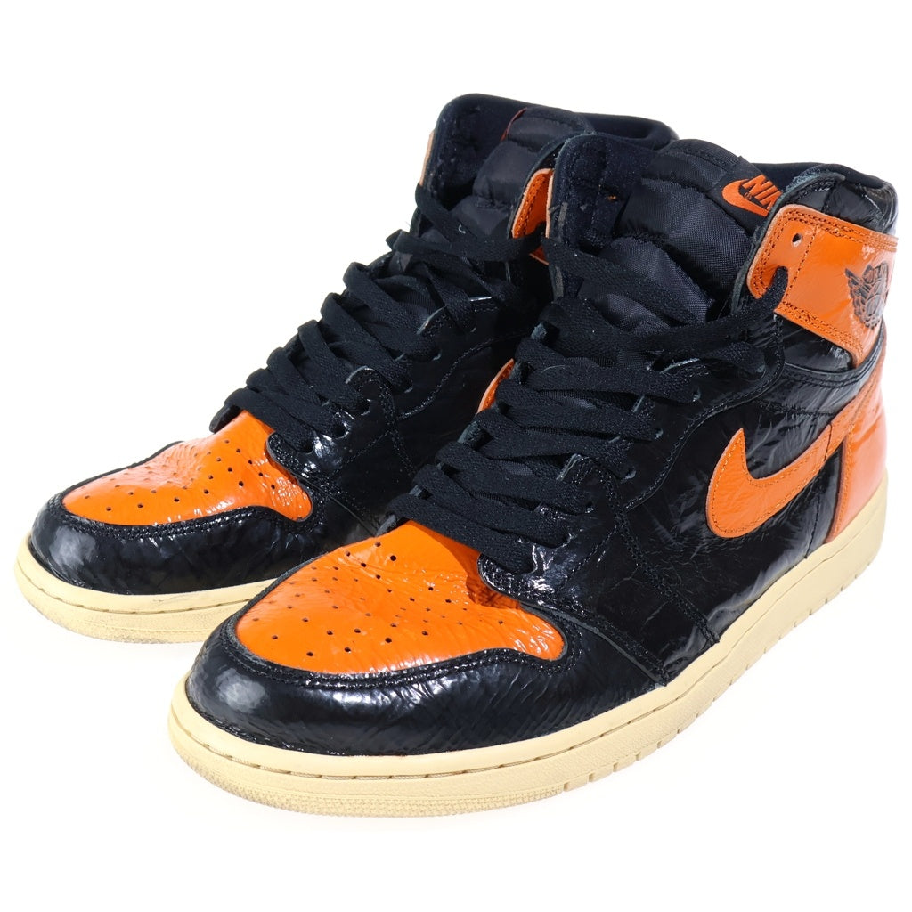 NIKE(ナイキ) AIR JORDAN1 HIGH SHATTERED BACKBOARD 3.0 エアジョーダン1 シャッタード バックボード3.0 ハイカットスニーカー ブラック/オレンジ US12/30cm 555088-028