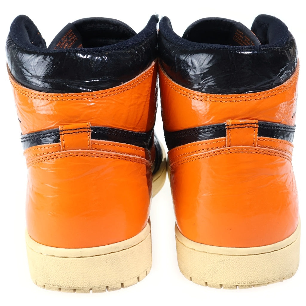 NIKE(ナイキ) AIR JORDAN1 HIGH SHATTERED BACKBOARD 3.0 エアジョーダン1 シャッタード バックボード3.0 ハイカットスニーカー ブラック/オレンジ US12/30cm 555088-028