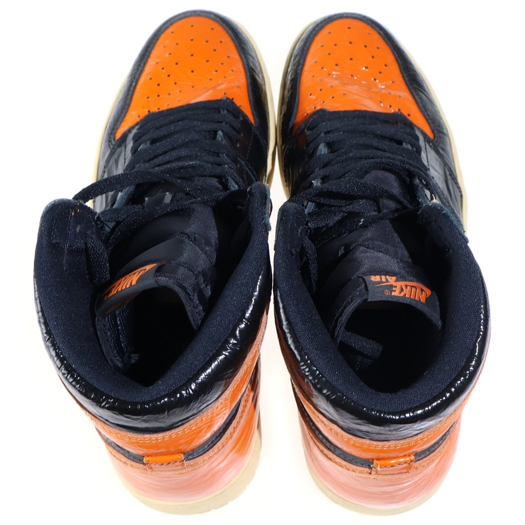 NIKE(ナイキ) AIR JORDAN1 HIGH SHATTERED BACKBOARD 3.0 エアジョーダン1 シャッタード バックボード3.0 ハイカットスニーカー ブラック/オレンジ US12/30cm 555088-028