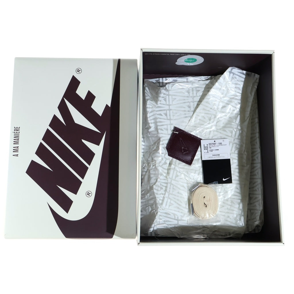 NIKE(ナイキ) ×A Ma Maniere AIR JORDAN1 RETRO HIGH OG SAIL AND BURGUNDY アママニエール エアジョーダン1 レトロ セイル アンド バーガンディ DO7097-100