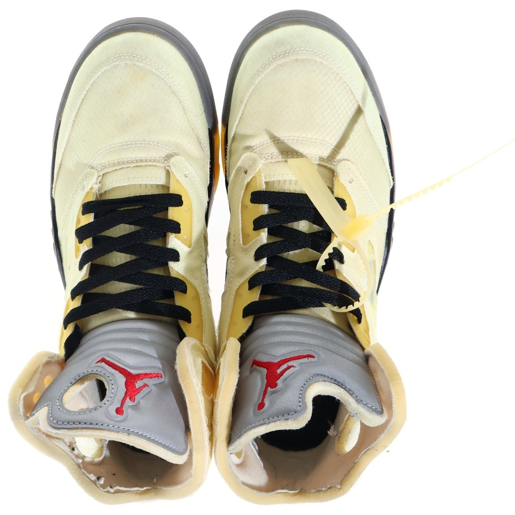 NIKE(ナイキ) ×Off-White AIR JORDAN5 SAIL オフホワイト エアジョーダン5 セイル ハイカットスニーカー クリア US11.5/29.5cm DH8565-100