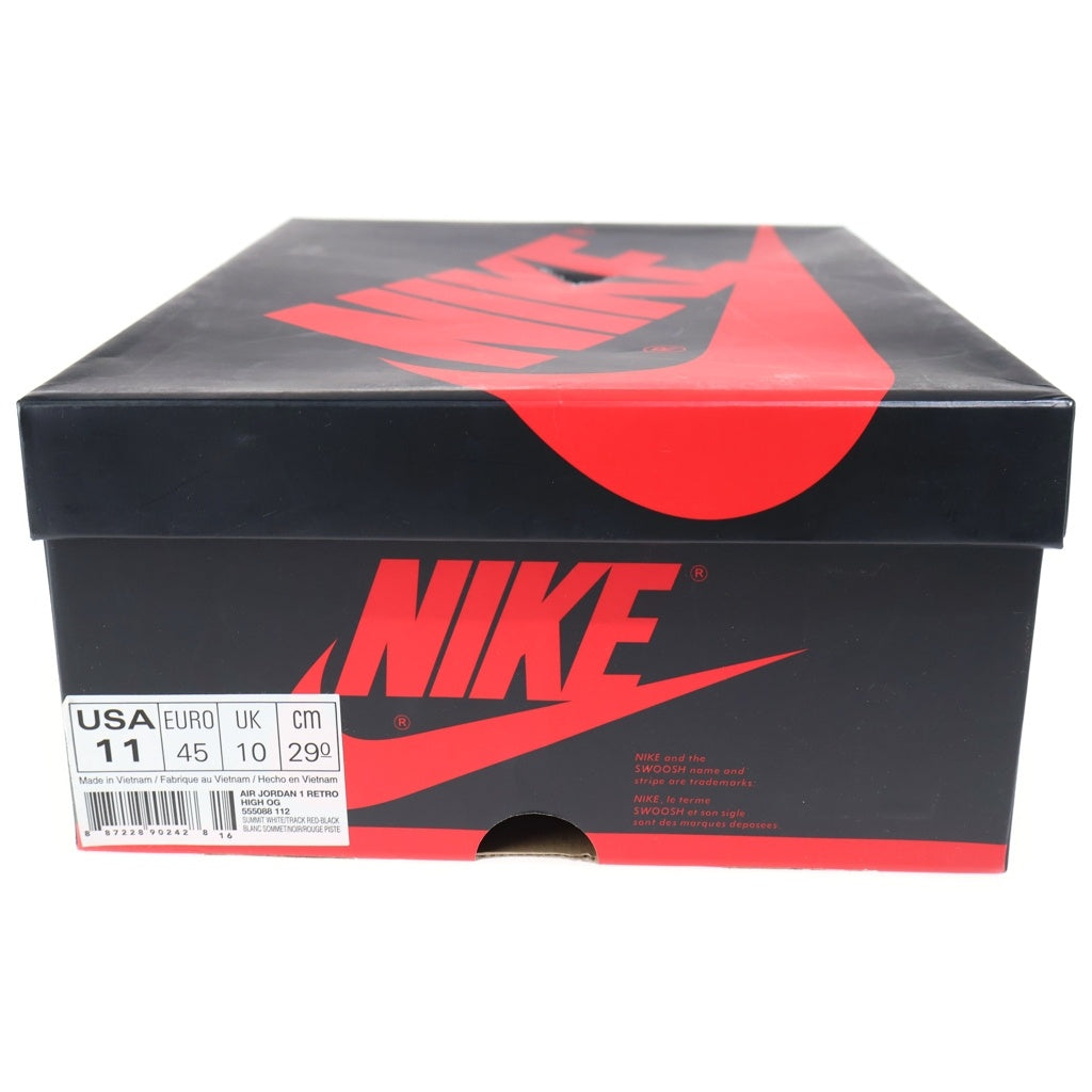 NIKE(ナイキ) AIR JORDAN1 RETRO HIGH TRACK RED エアジョーダン1 レトロ トラック レッド ハイカットスニーカー ホワイト/レッド US11/29cm 555088-112