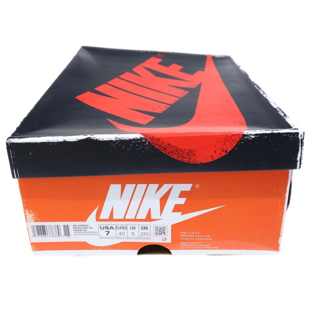 NIKE(ナイキ) エアジョーダン1 レトロ HAGH OG ハイカットスニーカー ホワイト×ライトブルー #25 DZ5485-402