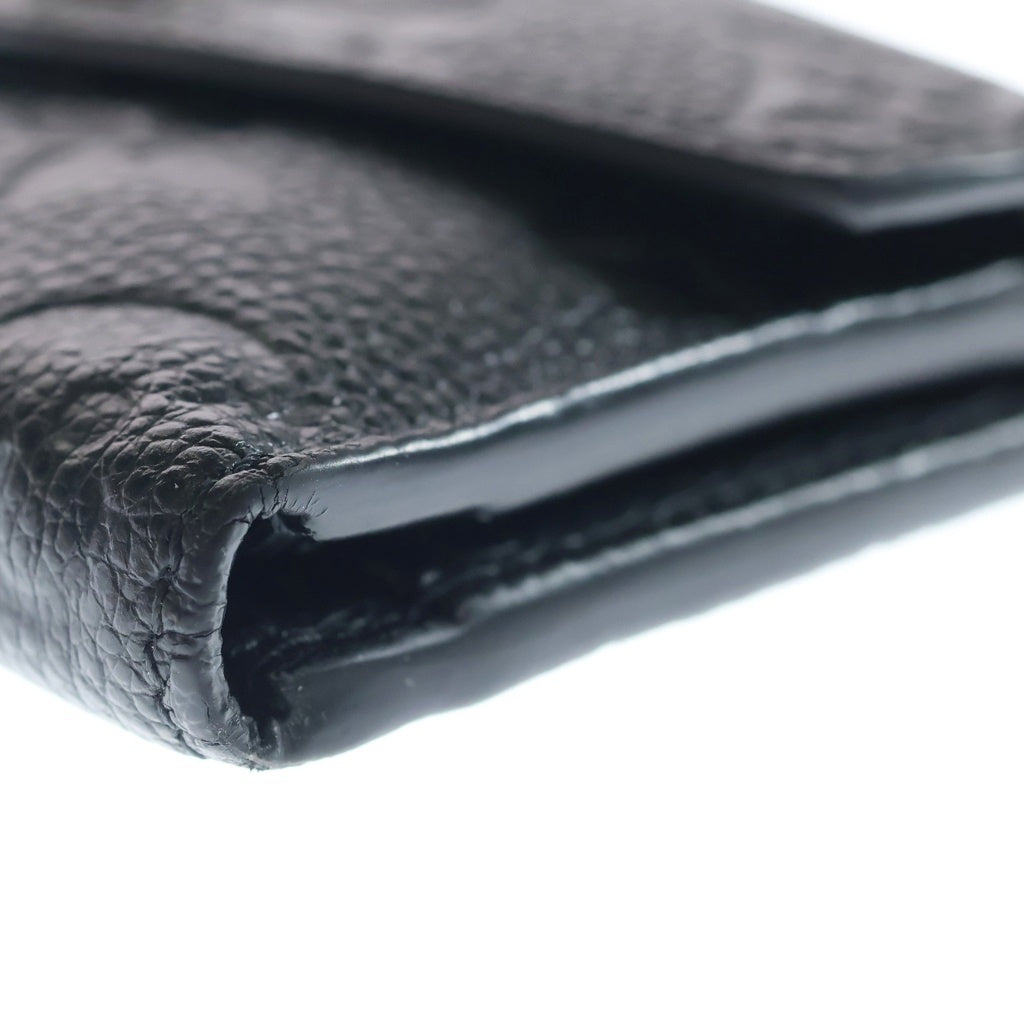 LOUIS VUITTON(ルイヴィトン) モノグラムアンプラント ポルトフォイユゾエ コンパクトウォレット 三つ折り財布 ブラック レザー M62935 ゴールド金具 レディース