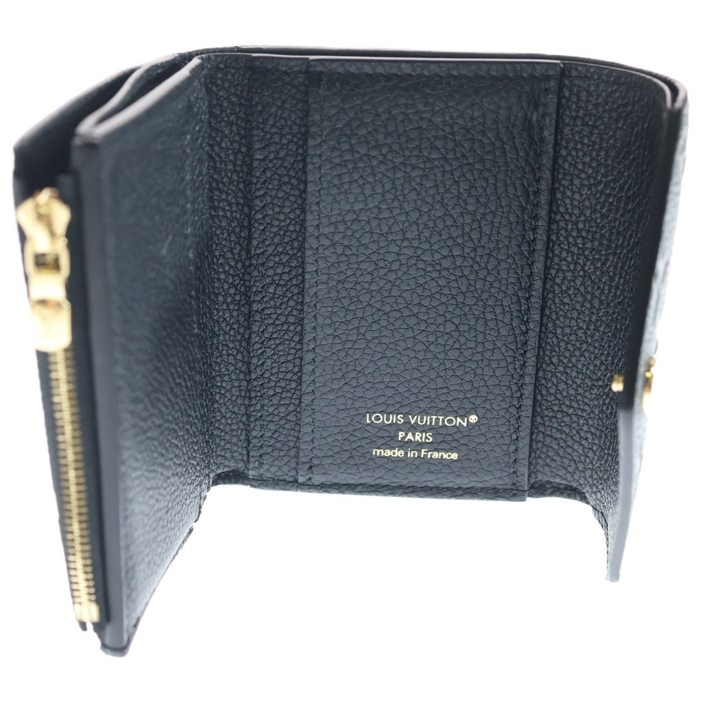 LOUIS VUITTON(ルイヴィトン) モノグラムアンプラント ポルトフォイユゾエ コンパクトウォレット 三つ折り財布 ブラック レザー M62935 ゴールド金具 レディース