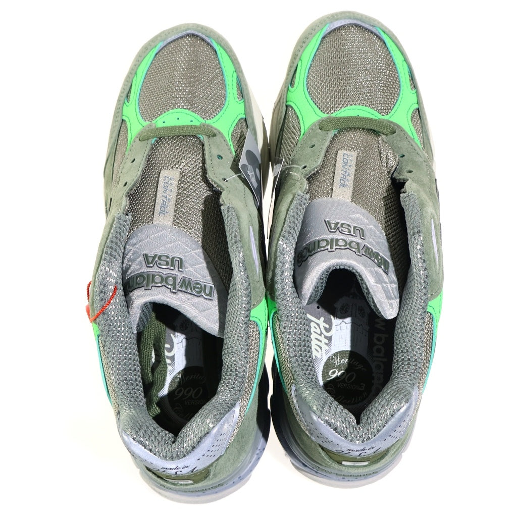 New Balance(ニューバランス) ×Patta 990V3 KEEP YOUR FAMILY CLOSE パタ キープ ユア ファミリー クローズ ローカットスニーカー カーキ US8/26cm M990PP3