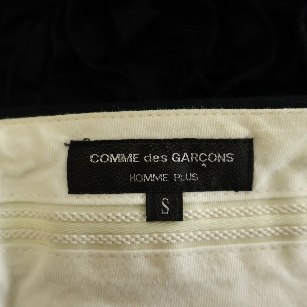 COMME des GARCONS HOMME PLUS(コムデギャルソンオムプリュス) 12SS ジップフライ フロントフリルデザイン ハーフパンツ ウールショートパンツ ショーツ ブラック PI-P064