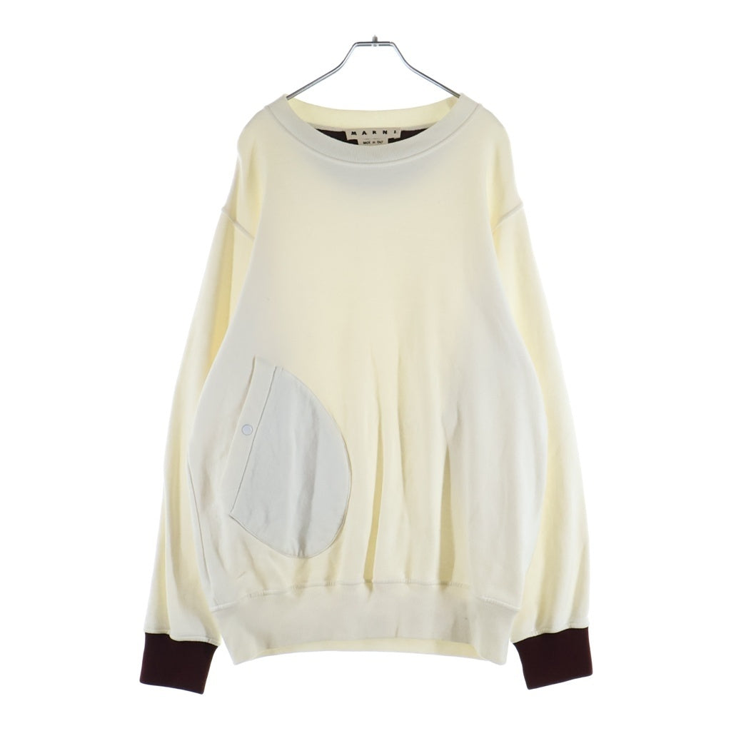 MARNI(マルニ) フロントポケット付き クルーネック プルオーバーパーカー スウェットシャツ ホワイト M05GU0046