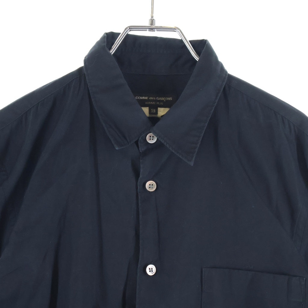 COMME des GARCONS HOMME PLUS(コムデギャルソンオムプリュス) 11AW ボタンフライ 七分丈 長袖 シャツ ブラック PI-B008