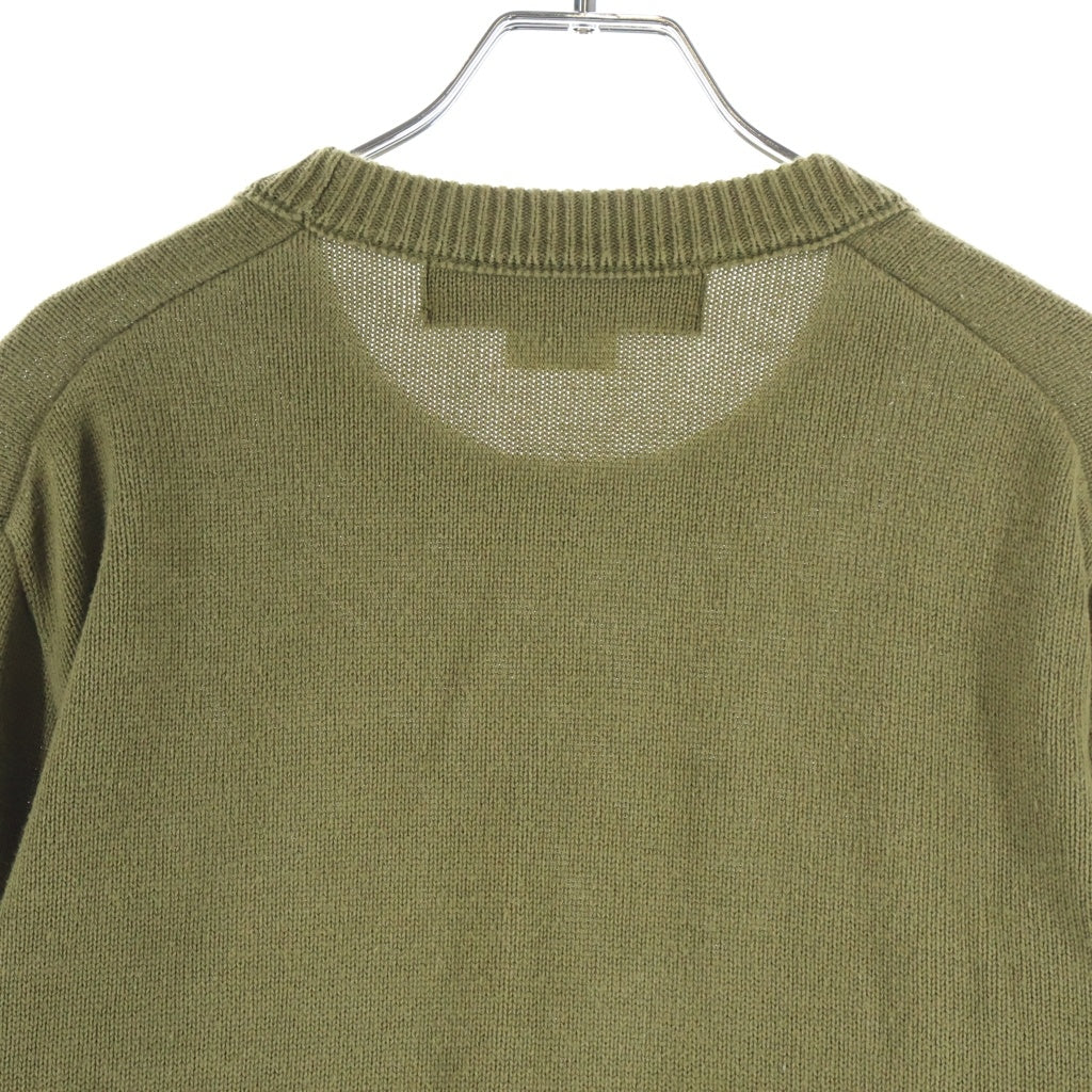 COMME des GARCONS HOMME PLUS(コムデギャルソンオムプリュス) マルチポケット クルーネック ニット コットンセーター プルオーバーパーカー カーキ PO-N019