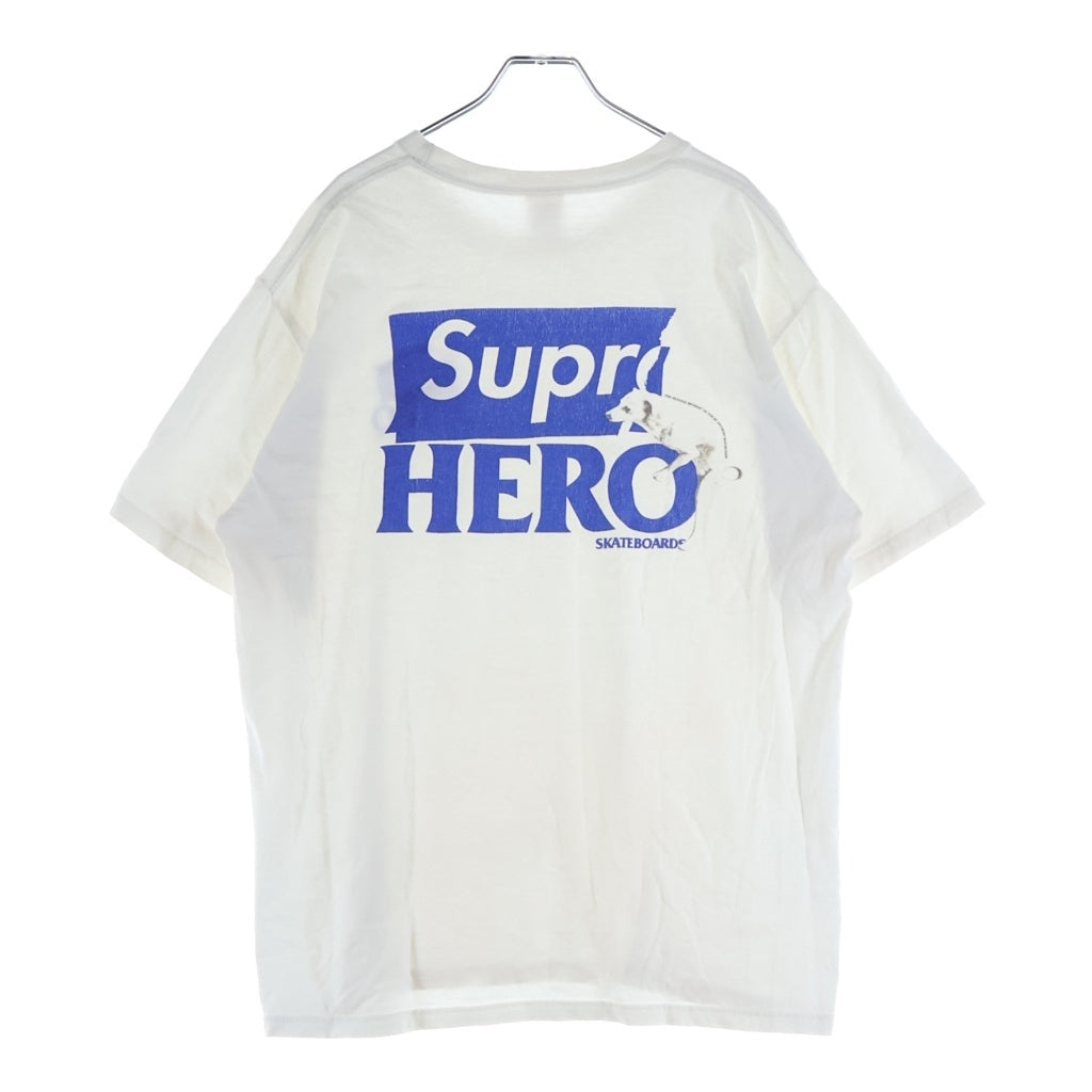 SUPREME(シュプリーム) ×ANTIHERO Dog Tee アンタイヒーロー ドッグ フロントバックプリント クルーネック 半袖カットソー Tシャツ ホワイト/ブルー