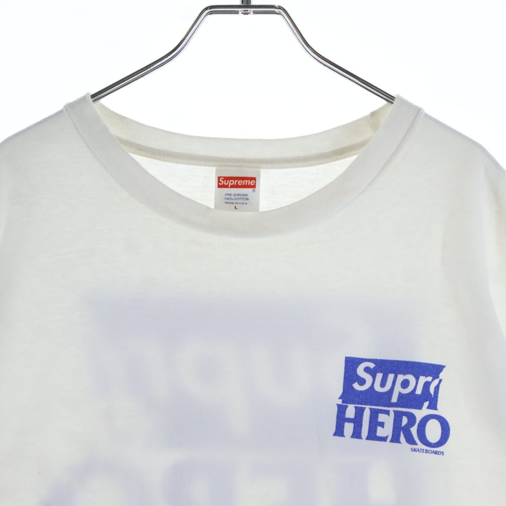 SUPREME(シュプリーム) ×ANTIHERO Dog Tee アンタイヒーロー ドッグ フロントバックプリント クルーネック 半袖カットソー Tシャツ ホワイト/ブルー